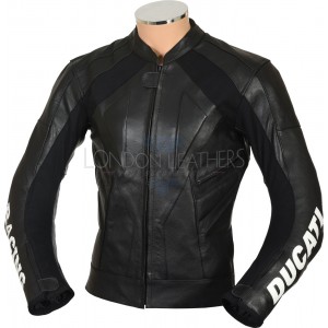 Ducati Classic Black Racing Leather Motorcycle Jacket